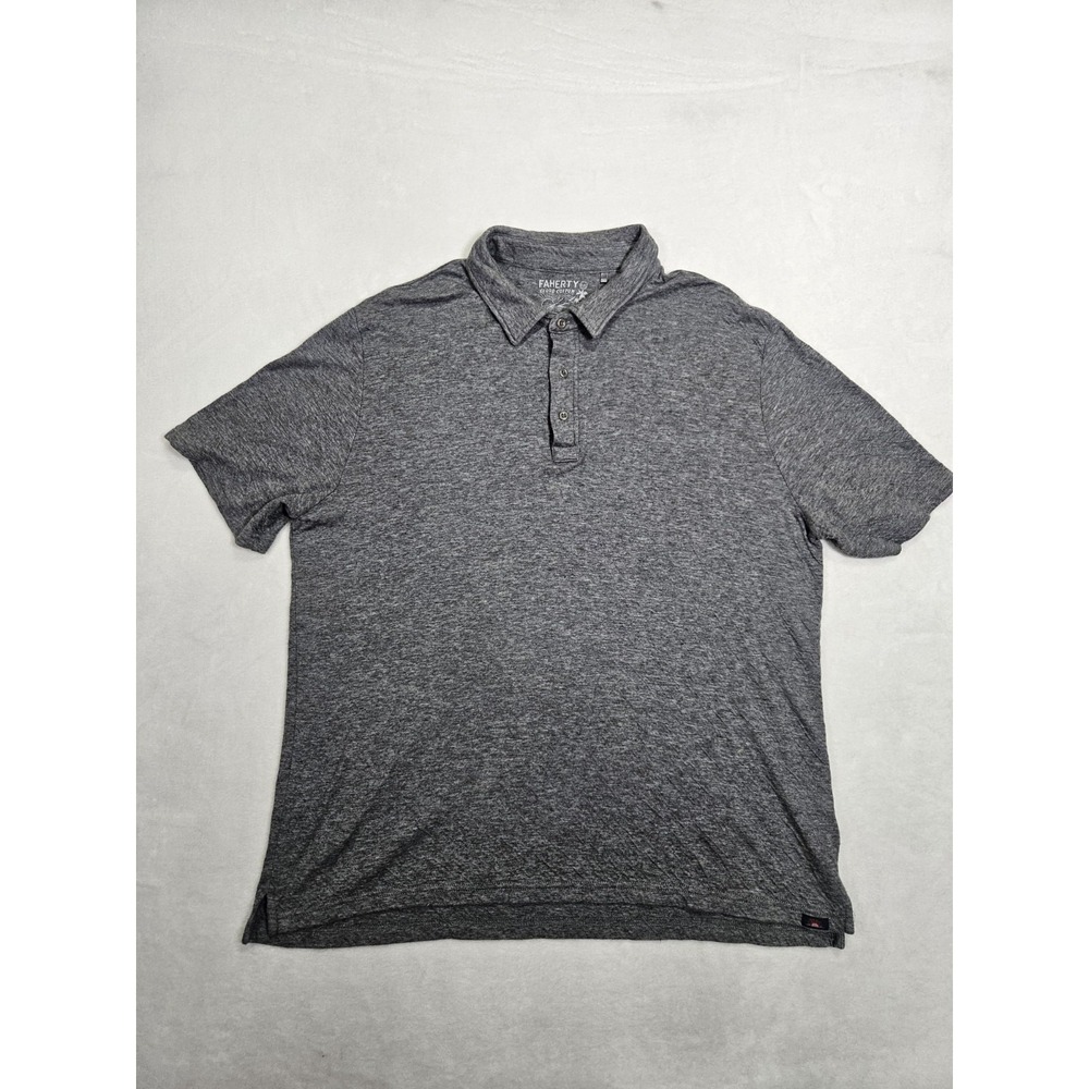 Faherty Cloud Cotton Polo Shirt Men's Grat Short Sleeve Pima Modal Size XXL